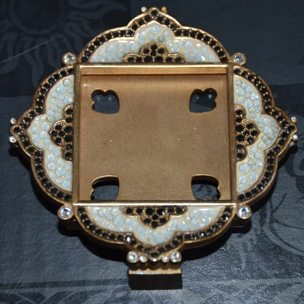 RARE RETIRED JAY STRONGWATER WARNER BLACK PAVE DIAMOND LACE CRYSTAL ENAMEL FRAME